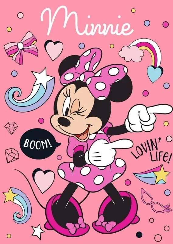 Deka detská flecee Minnie ružová 140x100cm Faro