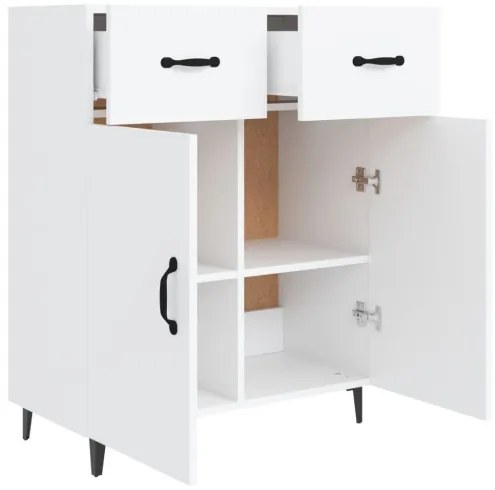 vidaXL Komoda biela 69,5x34x90 cm spracované drevo-
