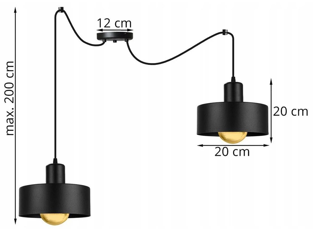 Závesné svietidlo BARCELONA SPIDER, 2x kovové tienidlo (výber z 2 farieb)