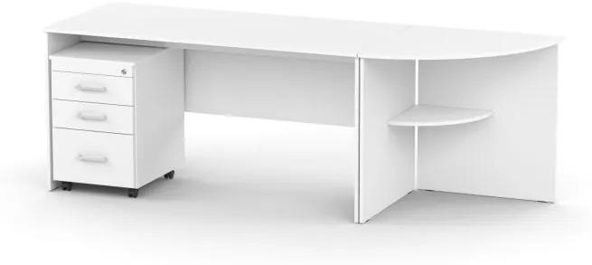 Drevona, Písací stôl REA OFFICE 60 PI/ZA, biela
