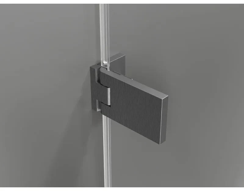 Mexen Lunar-F Duo, sklápací sprchový kút 100 x 80 cm, 8mm číre sklo, profil grafit brúsený, 836-100L-080P-66-00