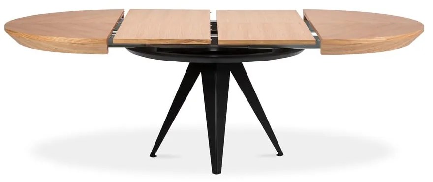 Rozkladací stôl s čiernymi kovovými nohami Windsor & Co Sofas Magnus, ø 120 cm