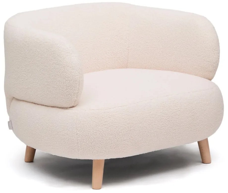 Béžové kreslo z textílie buklé Luisa – Kave Home