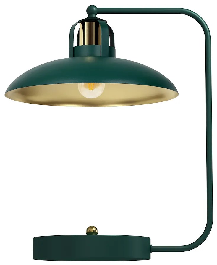 Stolná lampa Felix, 1x zlaté/zelené kovové tienidlo, gr/g