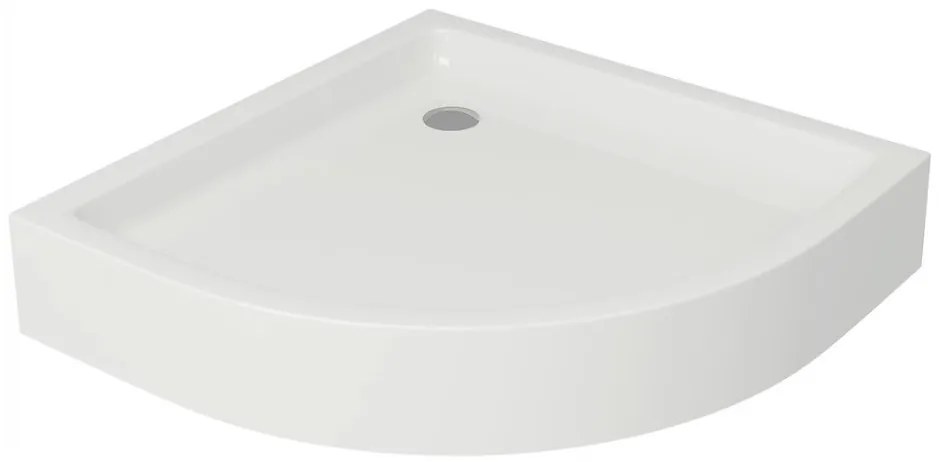 Cersanit Arteco, štvrťkruhový sprchový kút 90x90x190 cm, 5mm číre sklo, chrómový profil + sprchová vanička Tako, S601-114