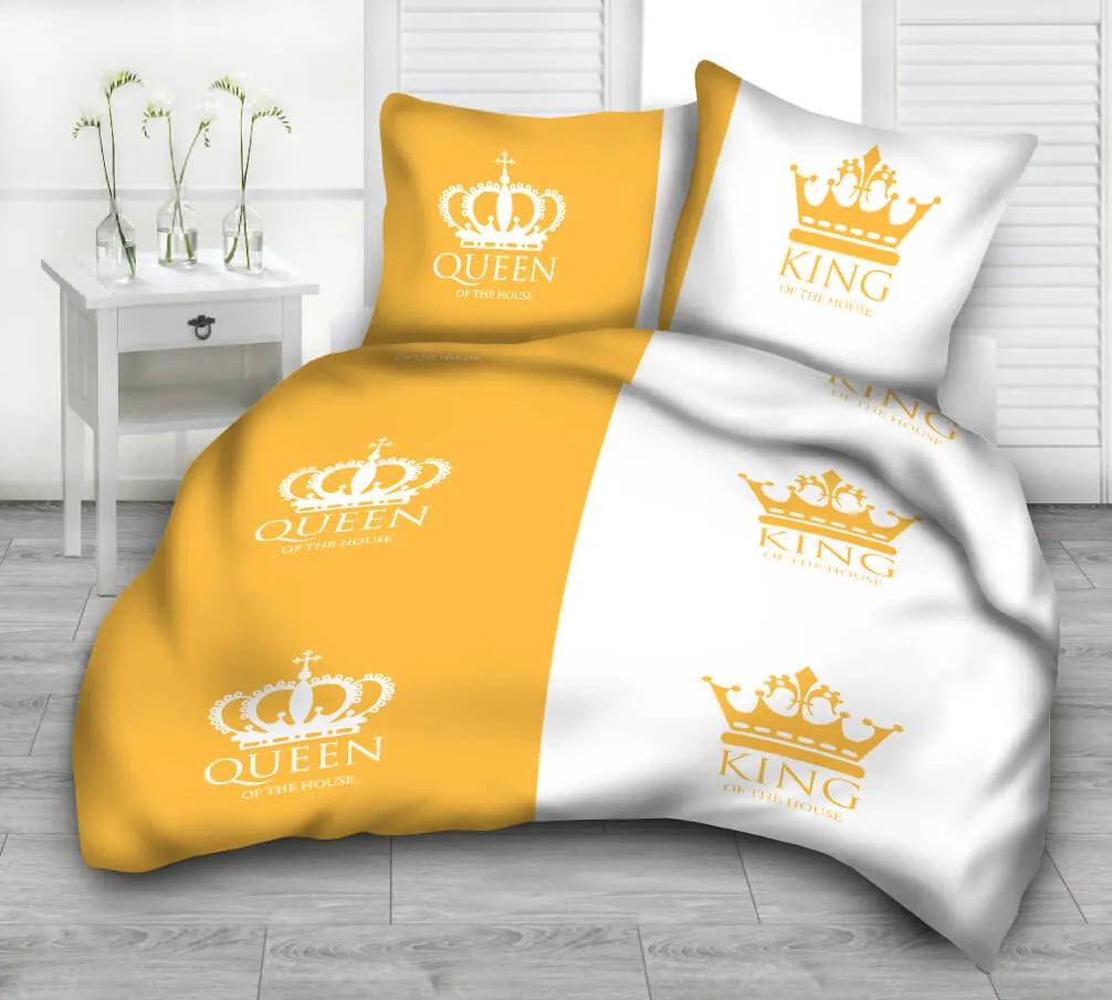 Exkluzívne obliečky Kráľovná a kráľ žlté Balenie: Štandardné - 140 x 200 cm