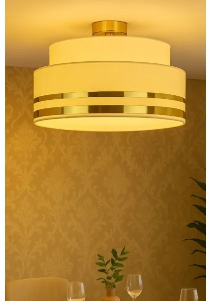 Stropné svietidlo TAMI 1xE27/60W/230V pr. 40 cm béžová/zlatá