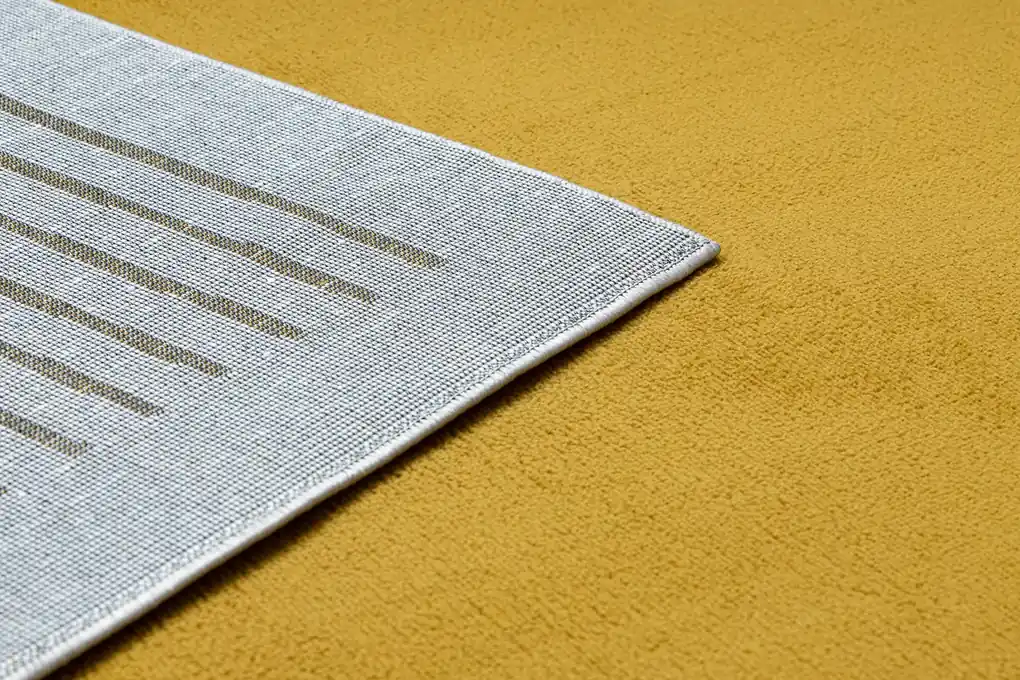 Moderný koberec SPRINGS 904 Geometrický vzor, slonovinová kosť - žltý |  BIANO
