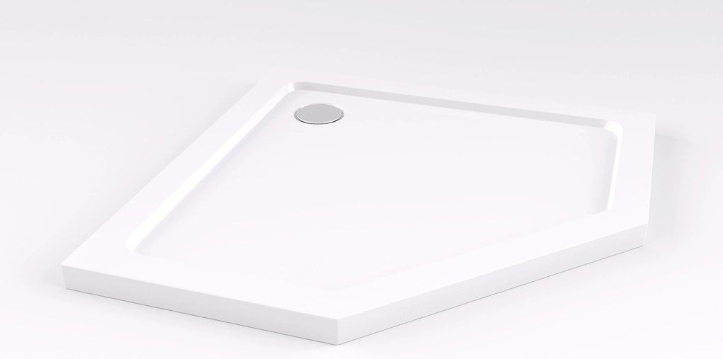 Rea Diamond, sprchovací kút 80x80x195 cm, 6mm číre sklo, čierny profil + biela sprchová vanička, KPL-06900