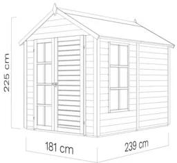 Drevený záhradný domček Konsta Blockhaus LUX 19 mm prírodný 181x239 cm vr. podlahy