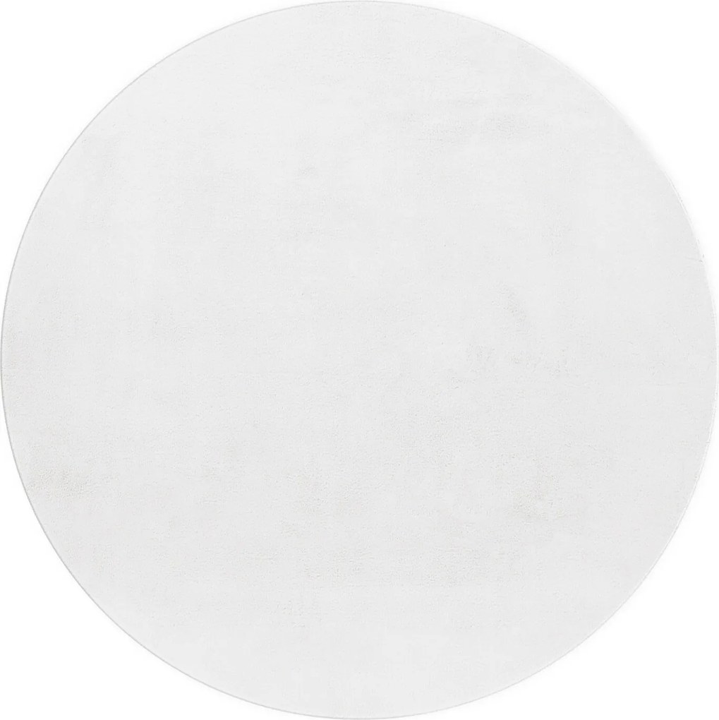 Kusový koberec Pouffy 5100 White kruh, 200x200 (priemer) kruh, biela, obývacia izba, Ayyildiz
