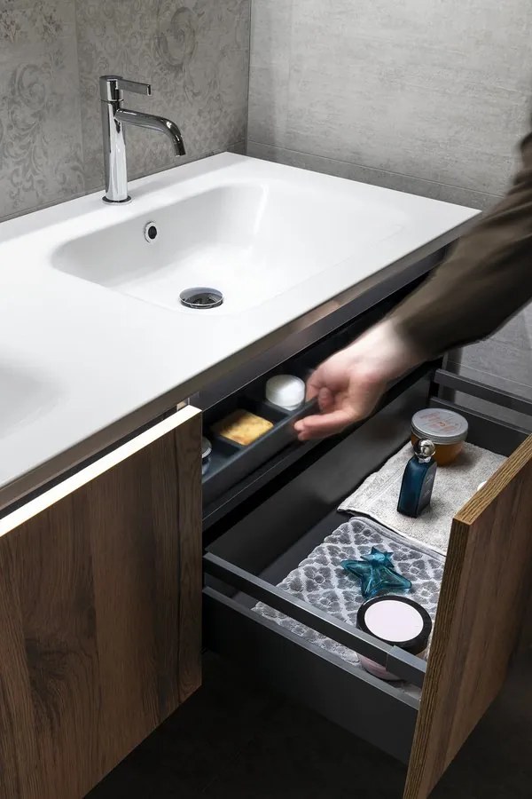 Sapho Sapho, LOREA skrinka 180x46x51,5cm (80+20+80cm), biela matná, LE080-3131-04