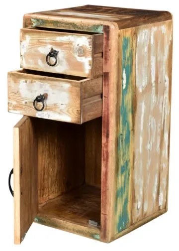 furniture-nabytek.cz - Masívna kúpeľňová spodná skrinka Calcutta z recyklovaného dreva, lakovaná, viacfarebná – 35×35×70 cm
