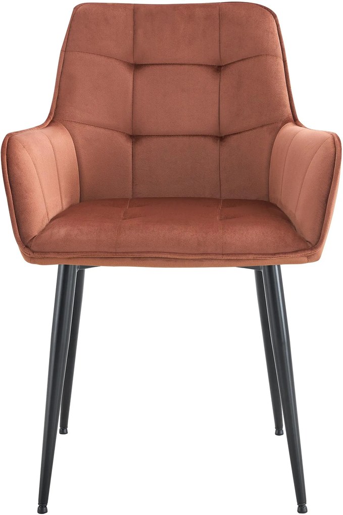 Jedálenská stolička Ferndale - zamat - hnedá