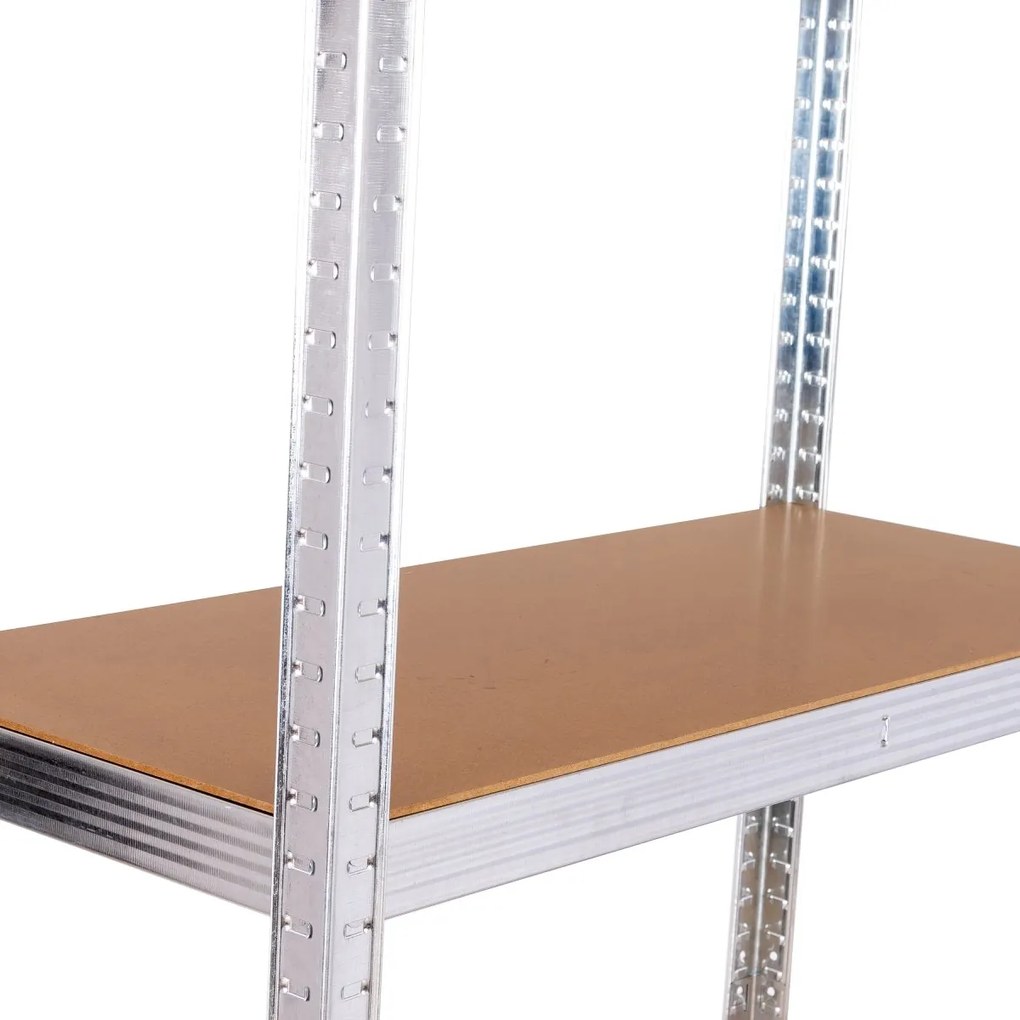 Kovový regál BestBerg BBMS-30 / 120 x 180 x 45 cm / 5 políc / strieborná/hnedá