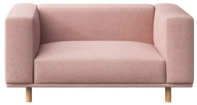 Ružové relaxačné kreslo z textílie bouclé Kukumo – Ame Yens