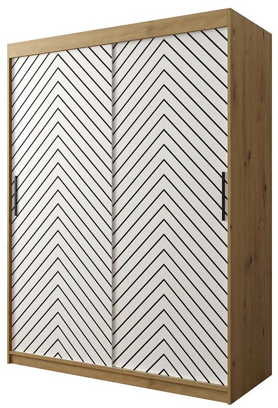 Skriňa Jodełka 1 150 dub Artisan/biely/čierna