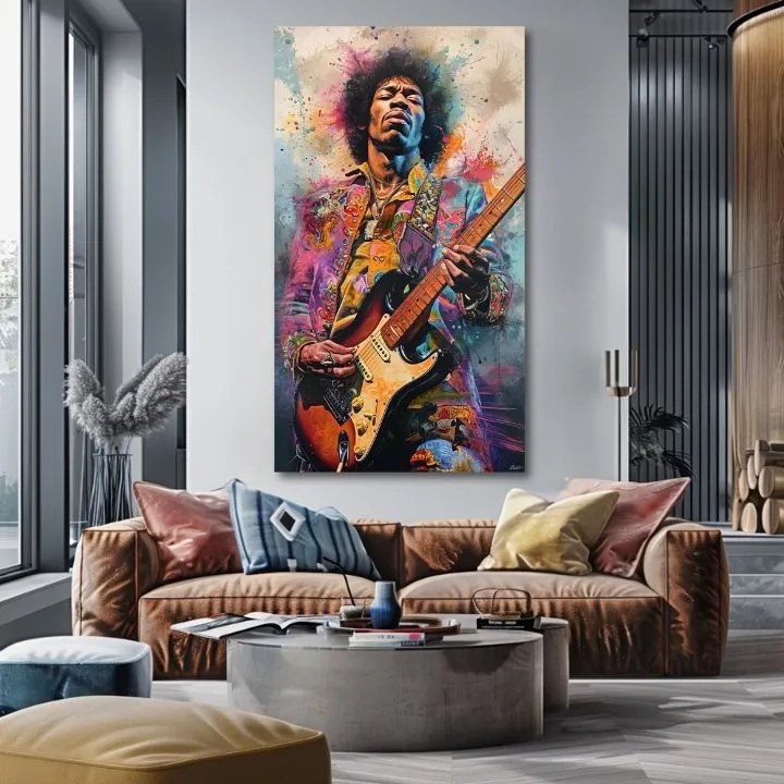 Obraz Jimi Hendrix - Ohnivé tóny | 100% originál domaľovaný akrylom