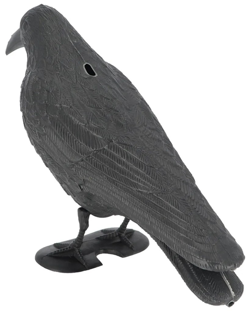 Záhradná figúrka z polyetylénu Crow, 21,5 cm, čierna