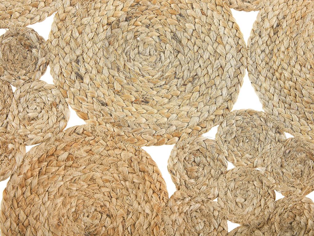 Okrúhly jutový koberec ⌀ 135 cm béžový GERDEK Beliani