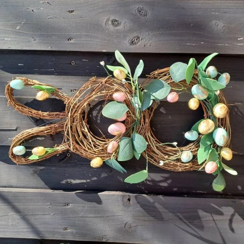 DECOLED Velikonoční zajíc, proutěný, 48 x 30 cm, zdobený