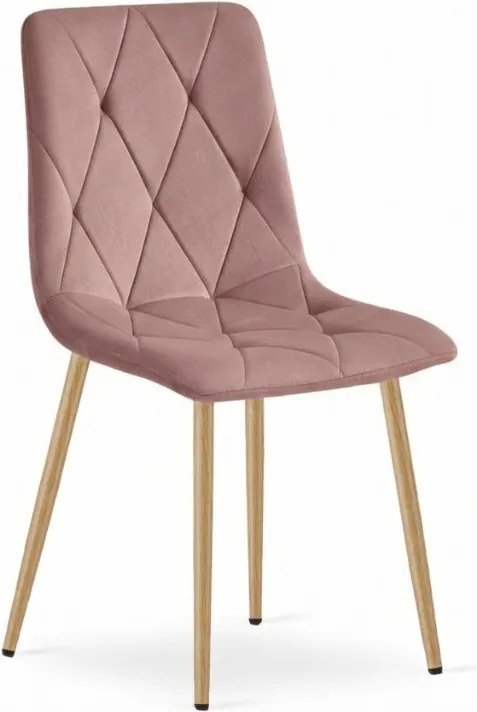 Staroružová zamatová stolička LIBRA CLOUD ROSE