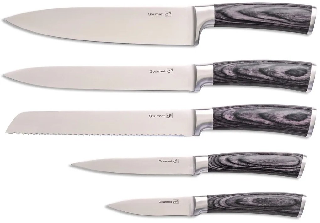 Sada nožov G21 Gourmet Stone 5 ks + bambusový blok 6002238