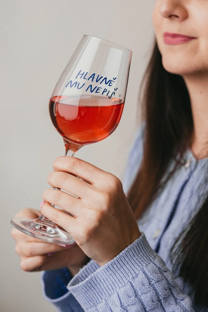 Bella Rose Sklenice na víno Hlavně mu nepiš + krabička
