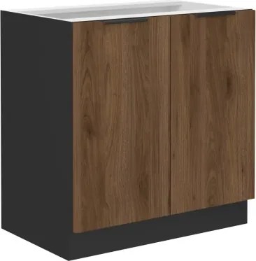 Dolná kuchynská skrinka Monza, 80 cm, orech/čierna%