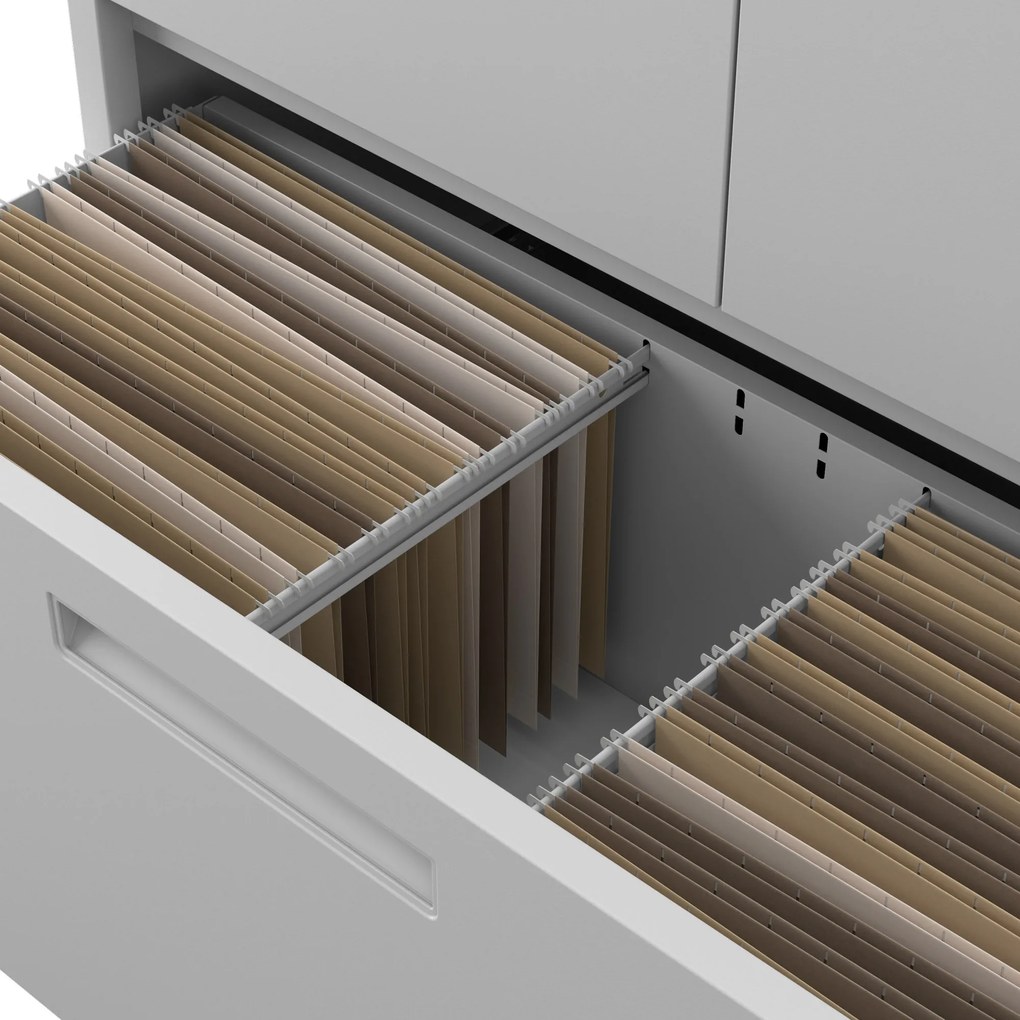 Modulárna kovová multifunkčná skriňa s vysokou zásuvkou sivá MEGAN 1950 x 900 x 400 mm