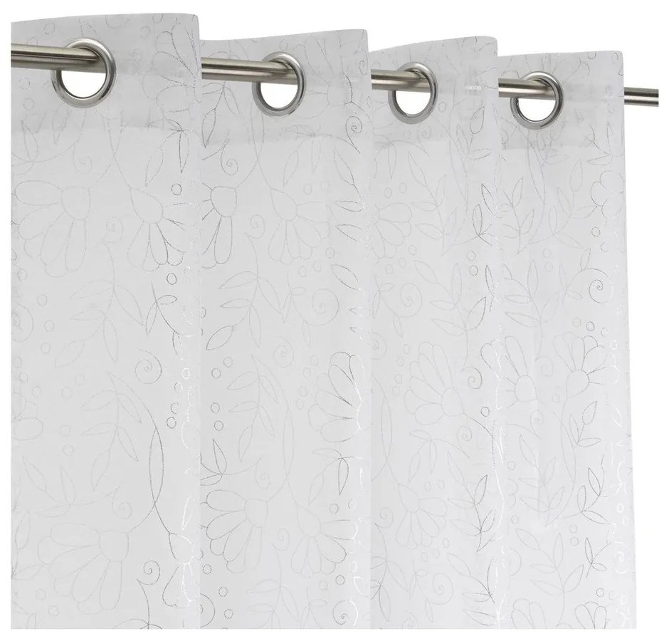 Biela/v striebornej farbe záclona 140x260 cm Pucka – Casa Selección