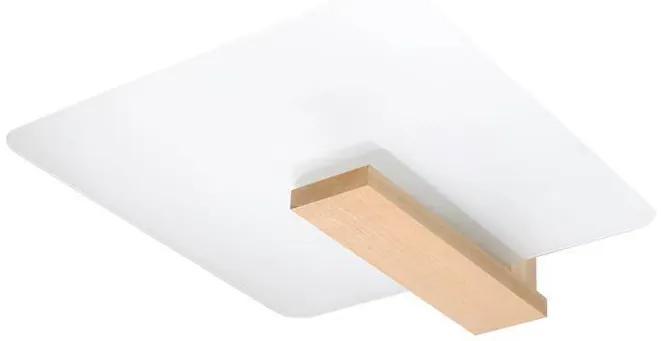 Stropné svietidlo Lappo, 1x mliečne sklenené tienidlo, drevo