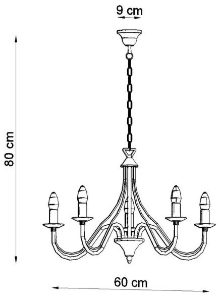 Luster na reťazi MINERWA 5 5xE14/40W/230V čierna