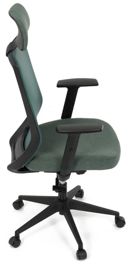 Kancelárska ergonomická stolička SENA — látka, čierna / zelená