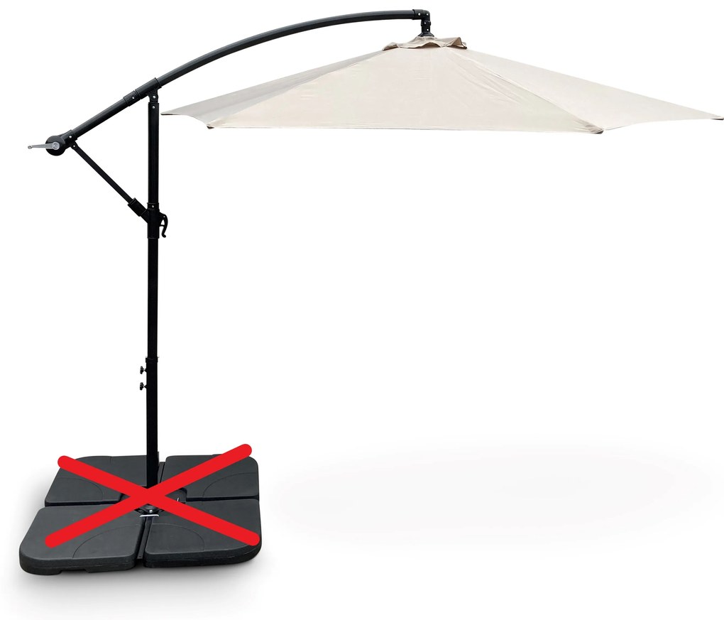 Noela Záhradný slnečník Hook pr. 3m béžový