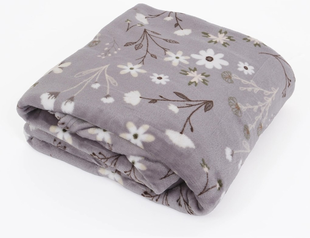 Deka mikroplyš Exclusive 150 × 200 cm – Vanessa sivá