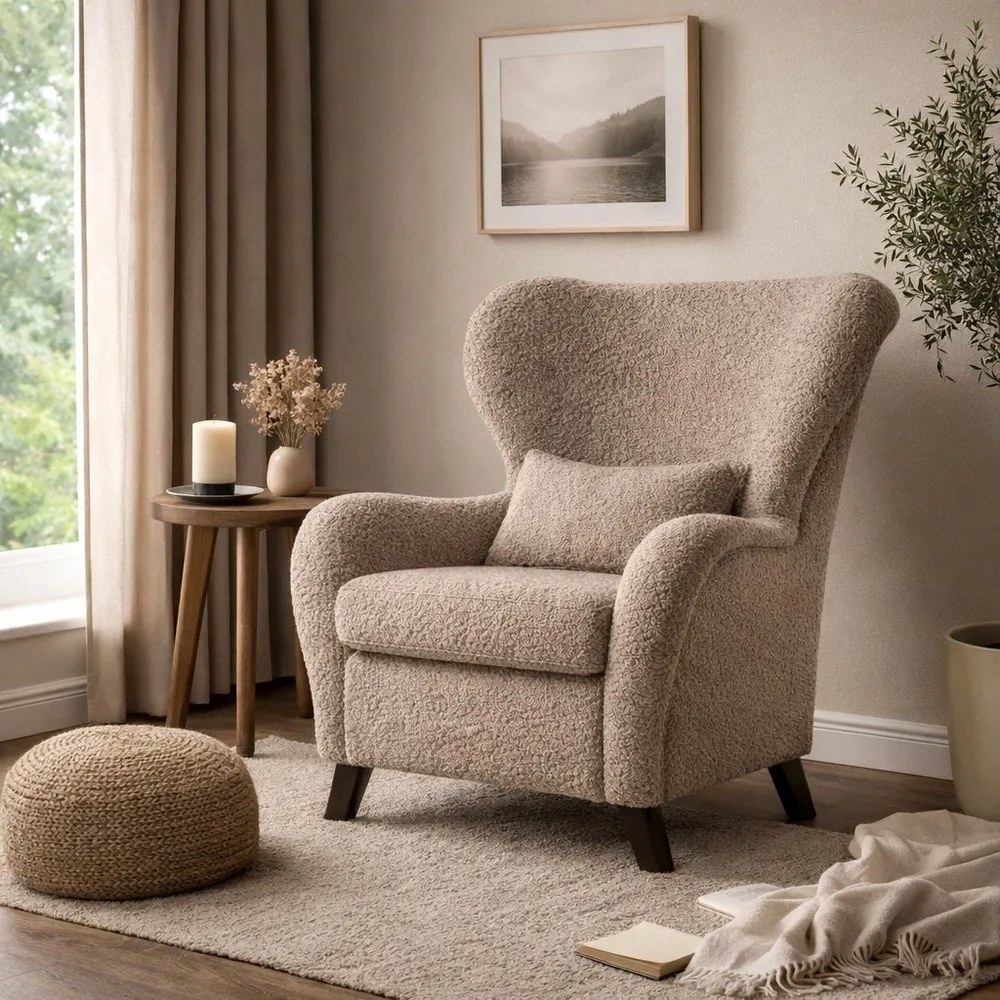 Hnedé kreslo ušiak Miuform Miuf