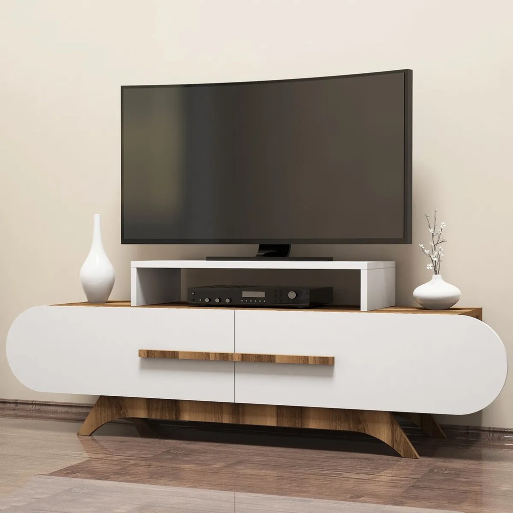TV stolík Rose Walnut White