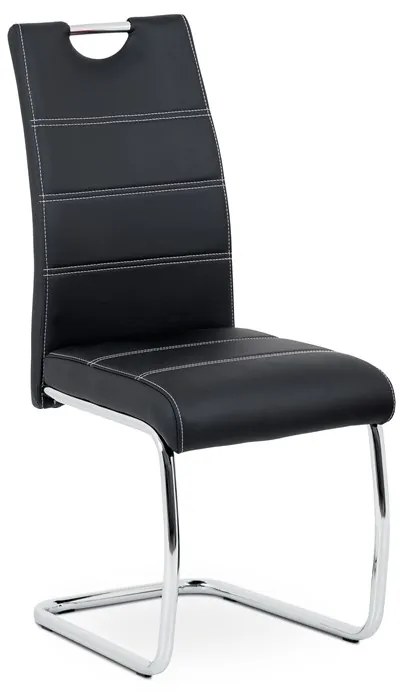 BONTEC Jedálenská stolička, čierna, ekokoža, HC-481 BK Farba: Šedá