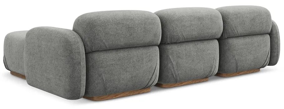 Sivá modulárna rohová pohovka z textílie buklé Ailani – Makamii