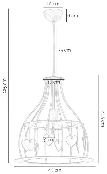 ONLI - Luster na lanku LEONILDE 1xE27/15W/230V béžová