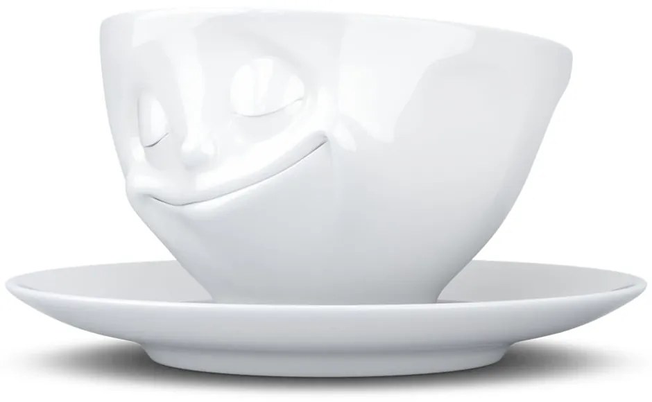 Biela šťastná porcelánová šálka na kávu 58products, objem 200 ml