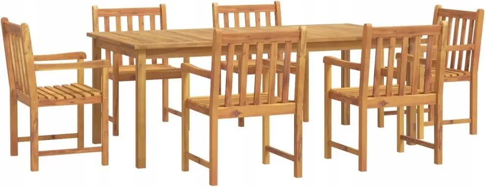 vidaXL 7-dielna sada záhradného nábytku, masívne akáciové drevo