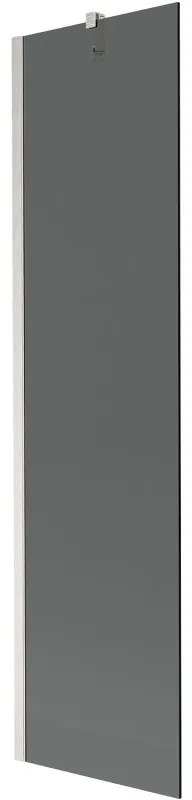 Mexen Next, 1-krídlová vaňová zástena 50 x 150 cm, 6mm šedé sklo, oceľová, 895-050-000-00-40-97