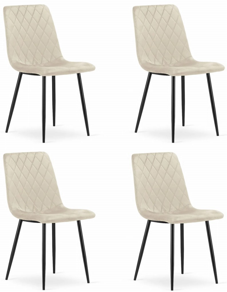 Set 4 kresiel TURIN - béžový zamat