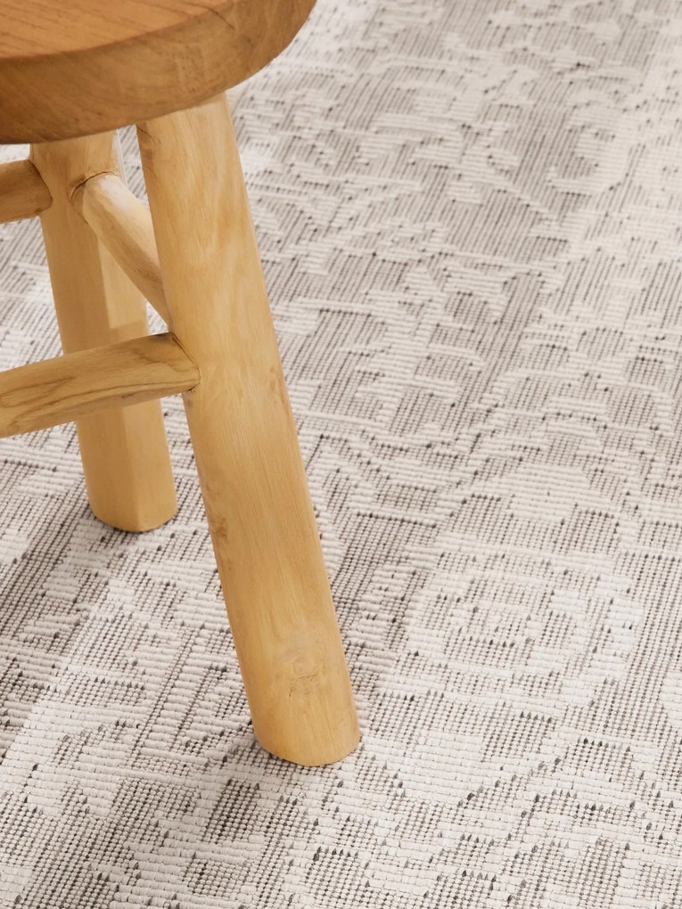 NORTHRUGS, Kusový koberec Duet Kona 106249 White/Gray - na von aj na doma, 120x170, šedá, chodba / predsieň