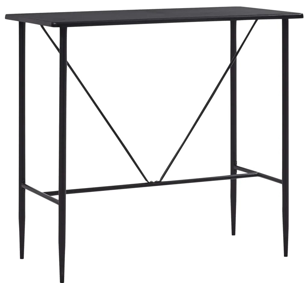 vidaXL Barový stôl čierny 120x60x110 cm MDF