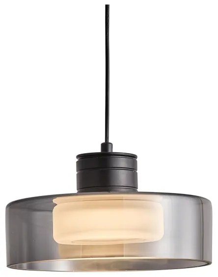 LED Luster na lanku LED/8W/230V 3000K čierna/dymová pr. 20 cm