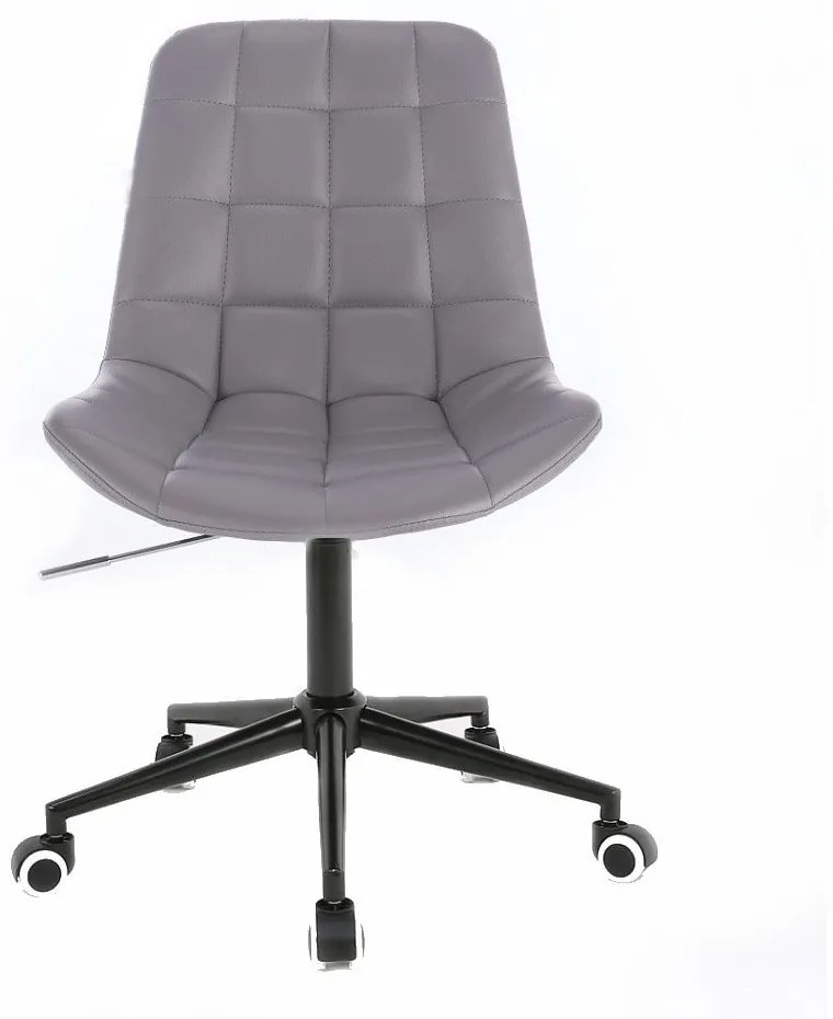 LuxuryForm DESIGN Stolička PARIS na čiernej podstave s kolieskami - šedá