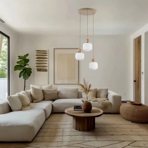 Luster na lanku BALLO 3xE14/10W/230V béžová